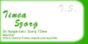 timea szorg business card