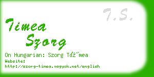 timea szorg business card